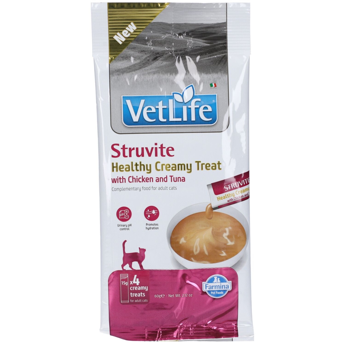 Compra Online Farmina vet life struvite healthy creamy treat con pollo e tonno 60 g e Trova l'offerta più bassa