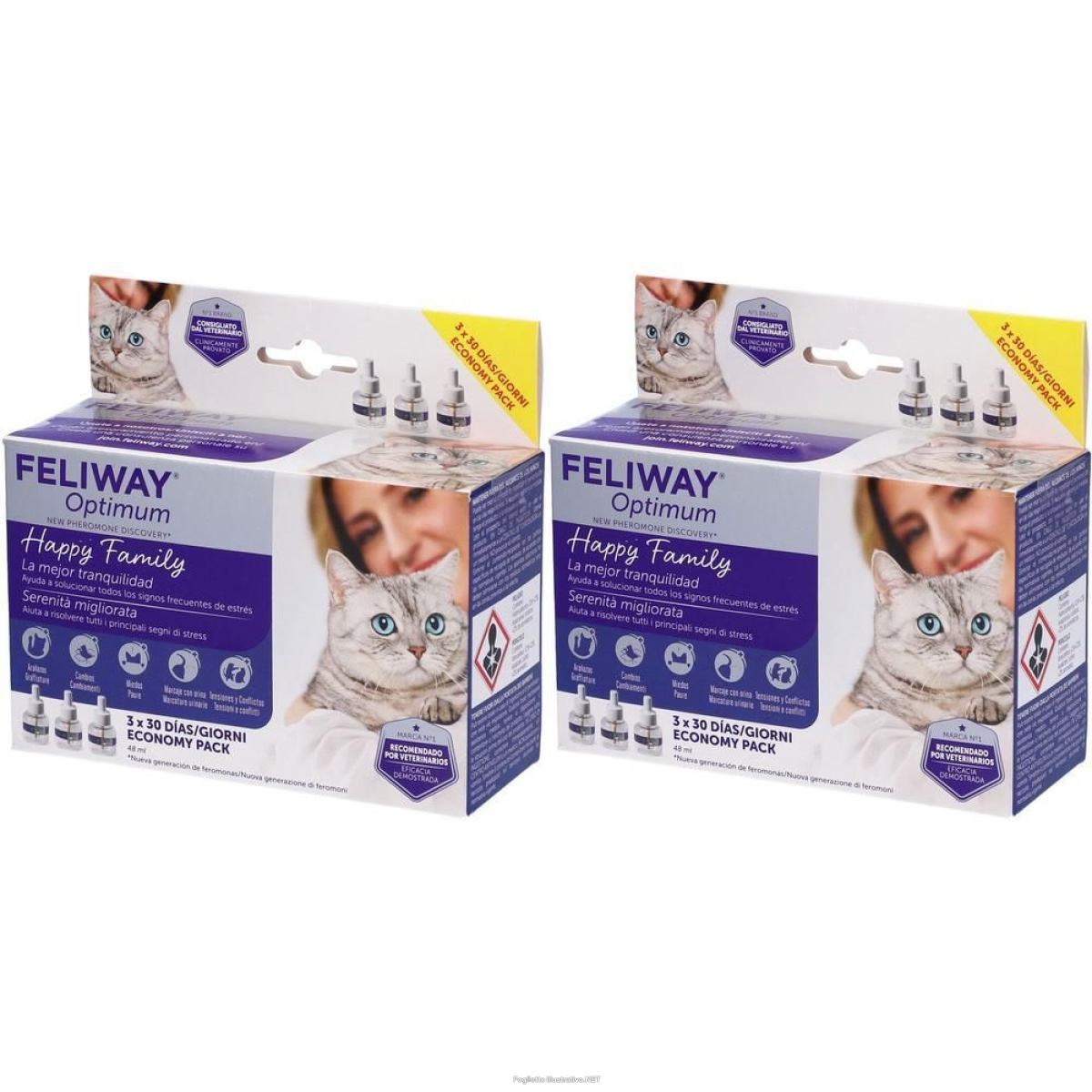 Compra Online feliway® optimum happy family 3 ricariche 2x144 ml e Trova l'offerta più bassa