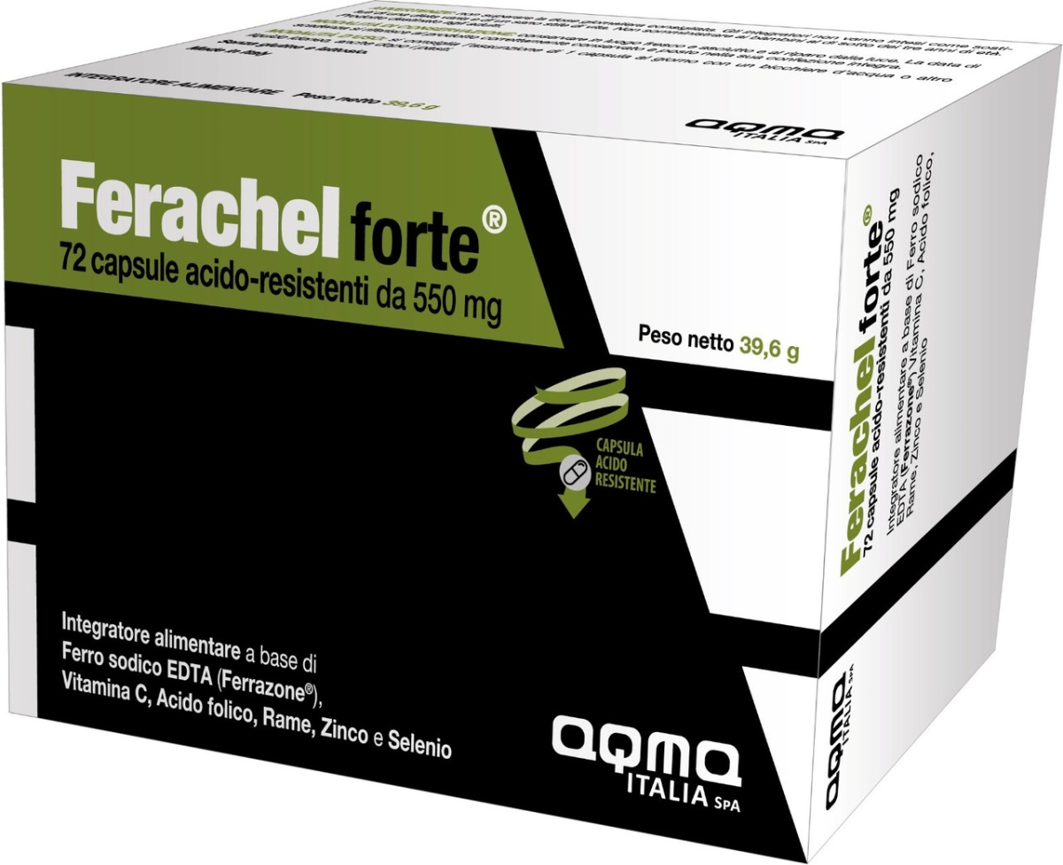 Compra Online Ferachel - forte integratore a base di ferro sistema immunitario confezione 72 capsule e Trova l'offerta più bassa
