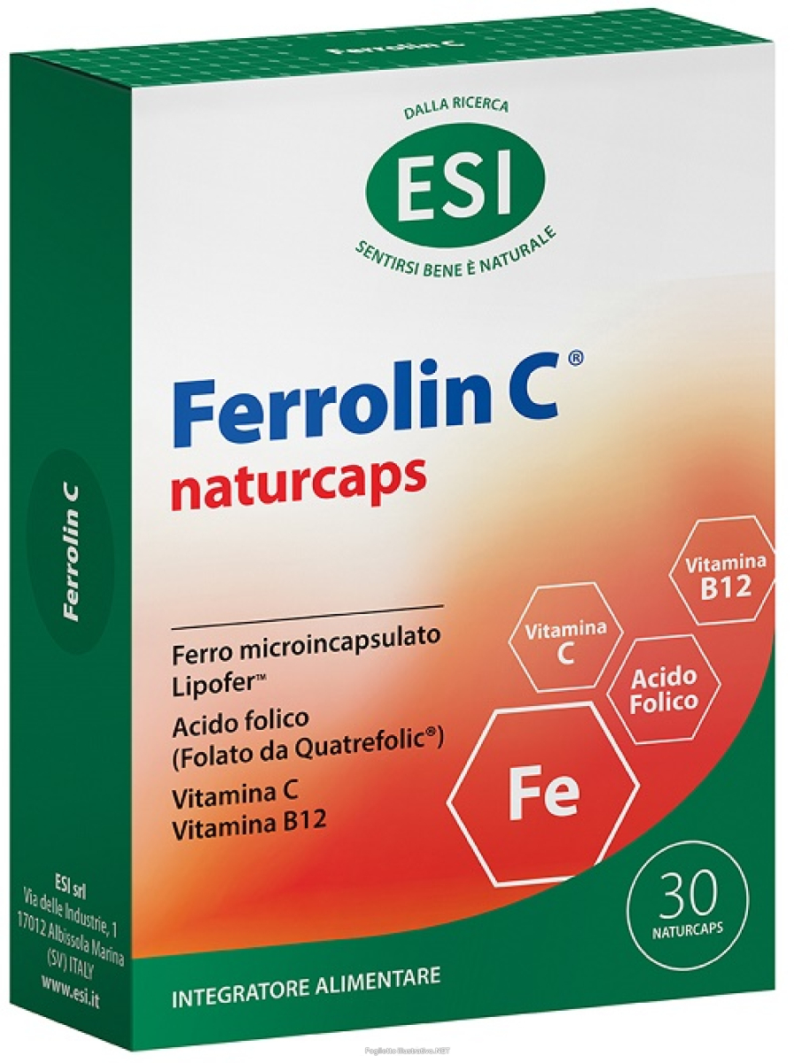 Compra Online ferrolin c integratore ferro vitamina c acido folico b12 per stanchezza - 30 capsule e Trova l'offerta più bassa