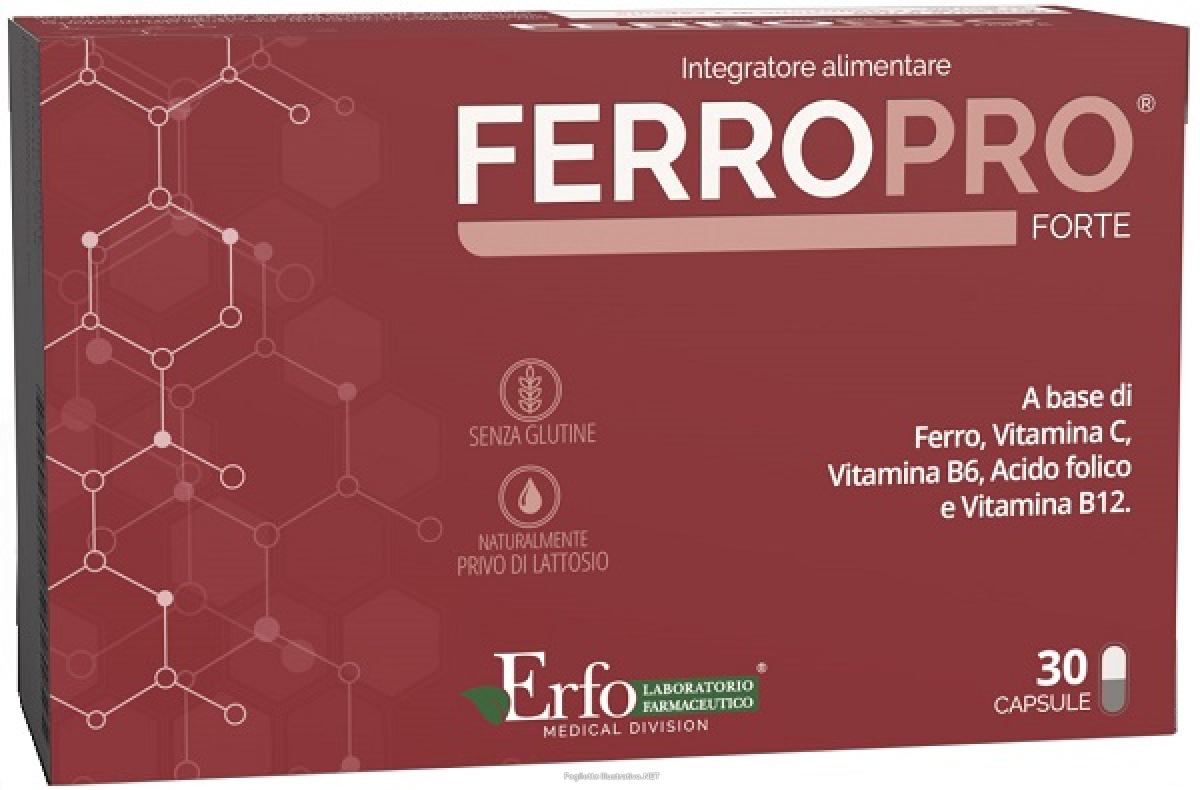 Compra Online ferropro forte integratore per la formazione dei globuli rossi e la riduzione della stanchezza 30 capsule e Trova l'offerta più bassa