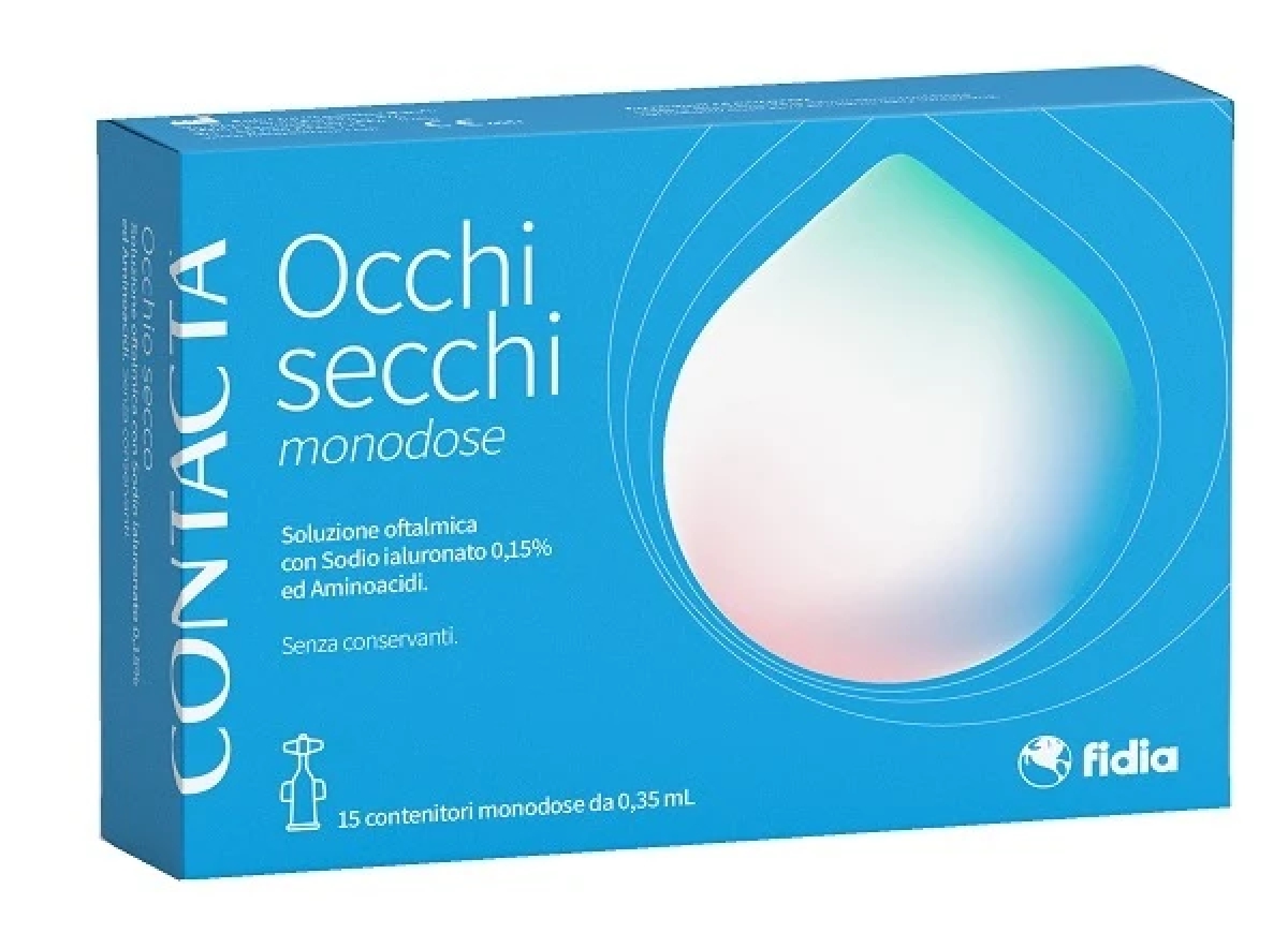 Compra Online Fidia contacta occhi secchi - soluzione oftalmica lubrificante, 15 monodose da 0,35 ml e Trova l'offerta più bassa