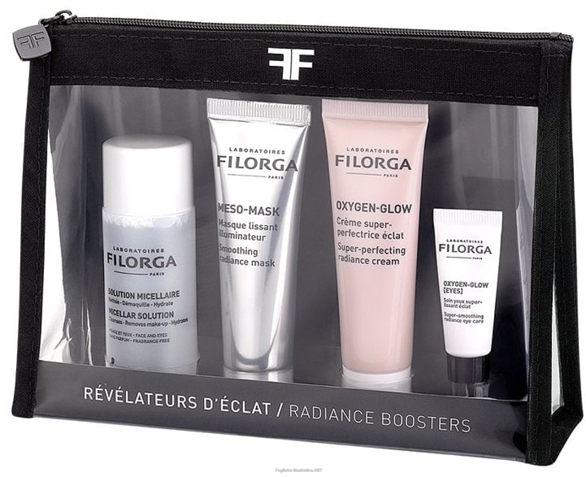 Compra Online filorga routine kit radiance solution micellaire 50 ml + meso mask 30 ml + oxygen glow cream 30 ml + oxygen glow eyes 4 ml e Trova l'offerta più bassa