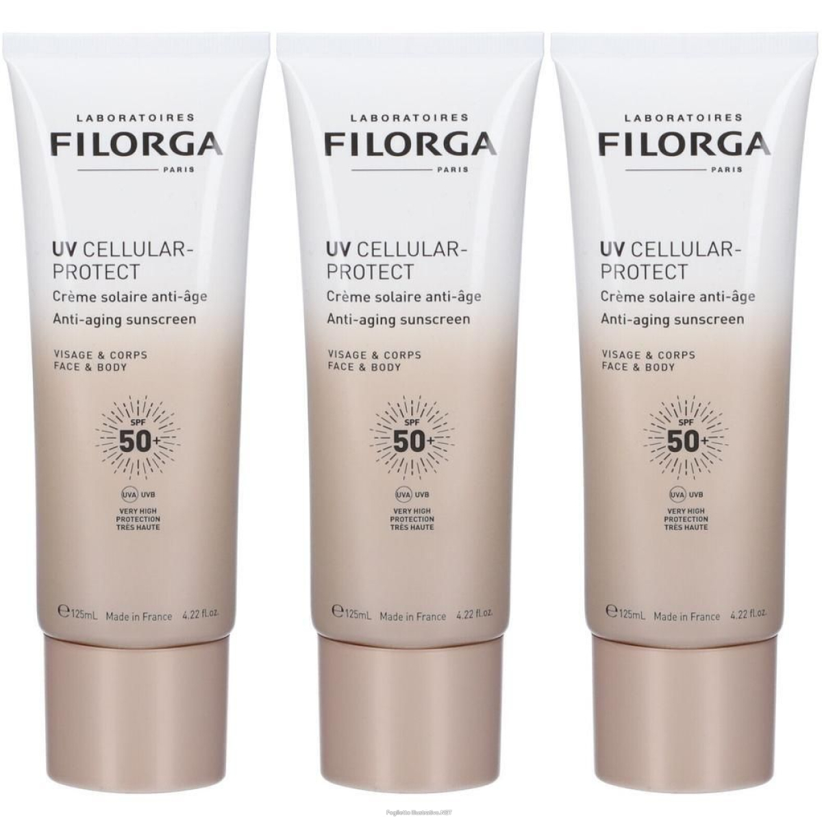 Compra Online filorga uv cellular protect face & body crema solare spf50+ 3x125 ml e Trova l'offerta più bassa