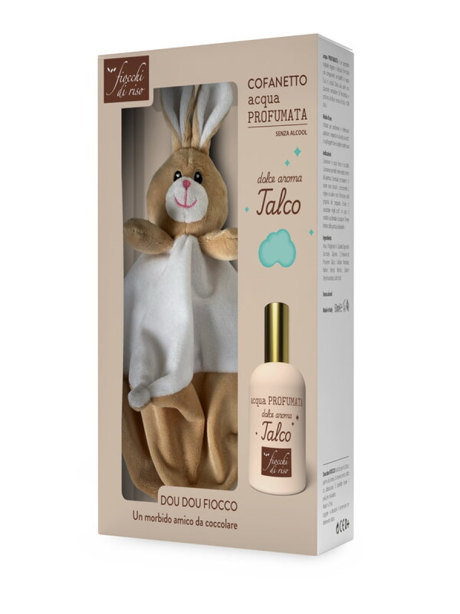 Compra Online Fiocchi di riso cofanetto acqua profumata talco senza alcool 50 ml + dou dou fiocco e Trova l'offerta più bassa