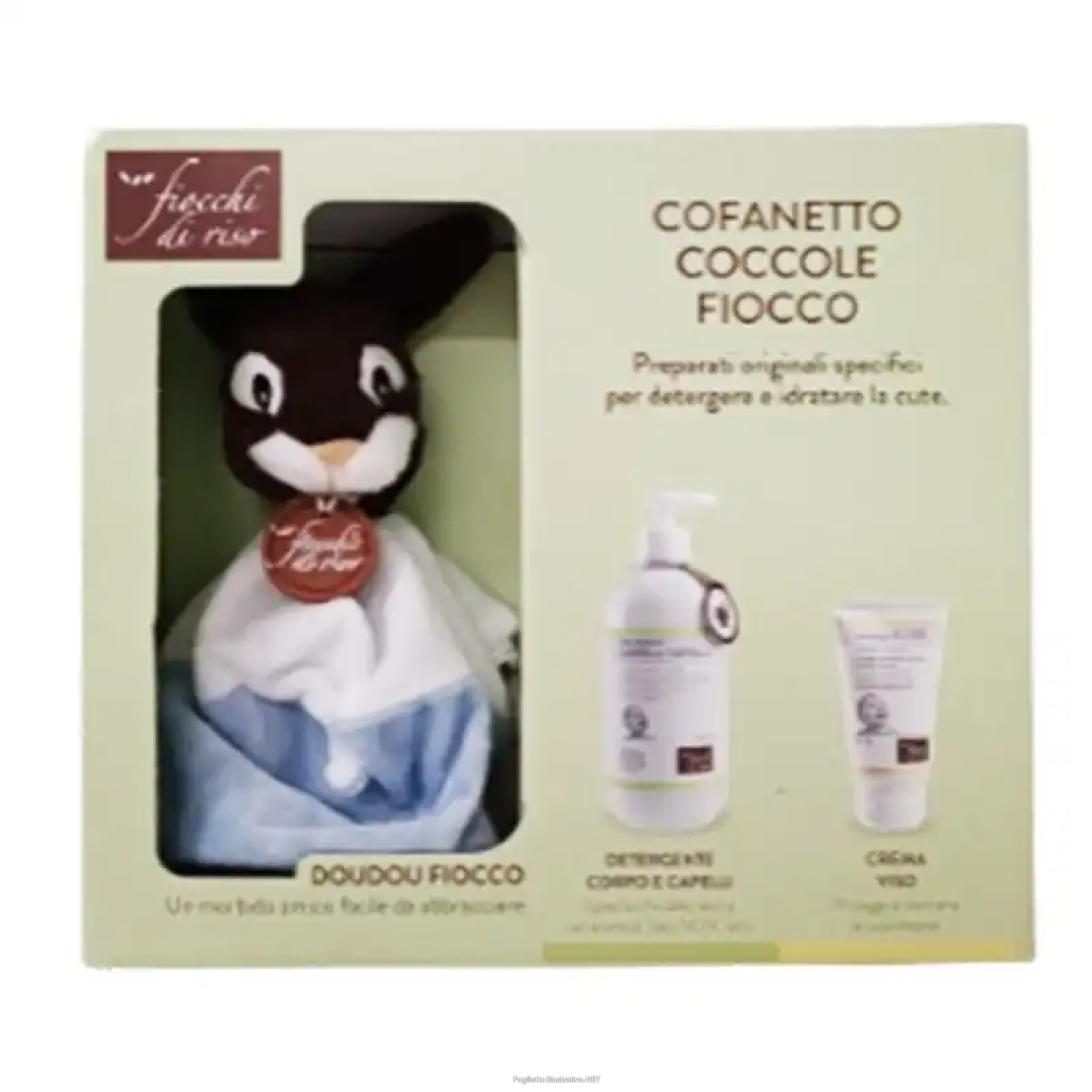 Compra Online fiocchi di riso cofanetto coccole azzurro crema viso protettiva 30 ml + detergente corpo e capelli talco non talco 400 ml e Trova l'offerta più bassa