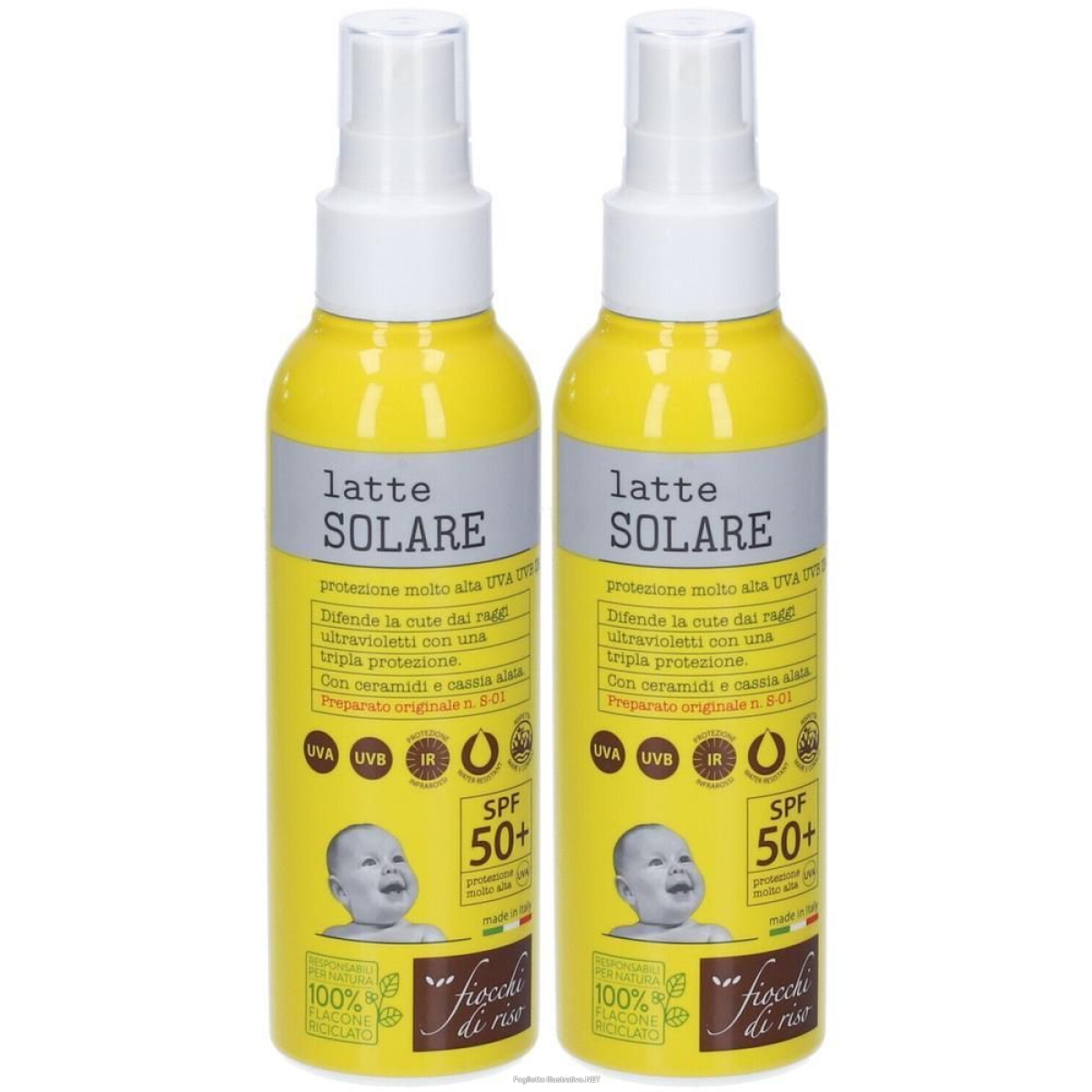 Compra Online fiocchi di riso latte solare bimbi spf50+ 2x140 ml e Trova l'offerta più bassa