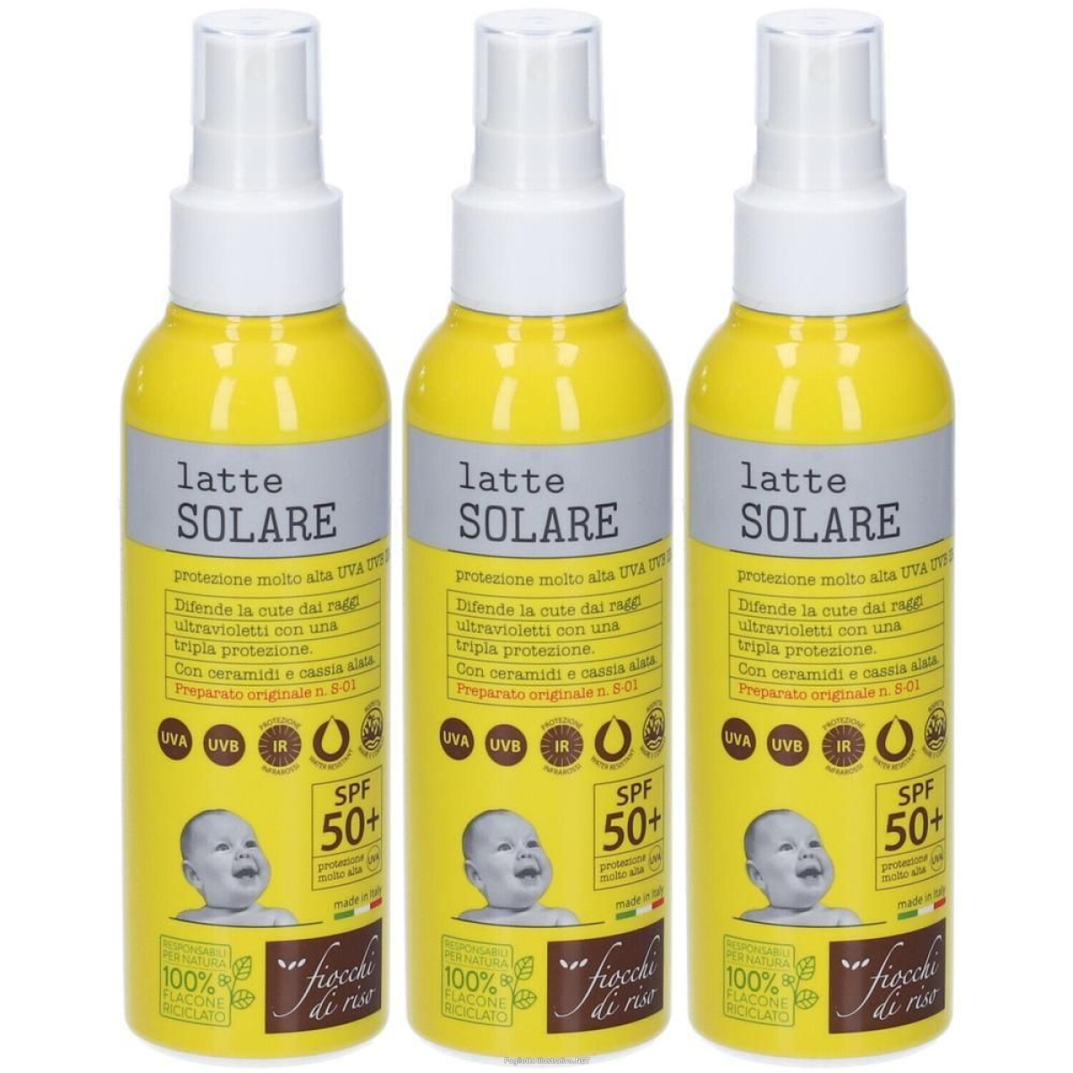 Compra Online fiocchi di riso latte solare bimbi spf50+ 3x140 ml e Trova l'offerta più bassa