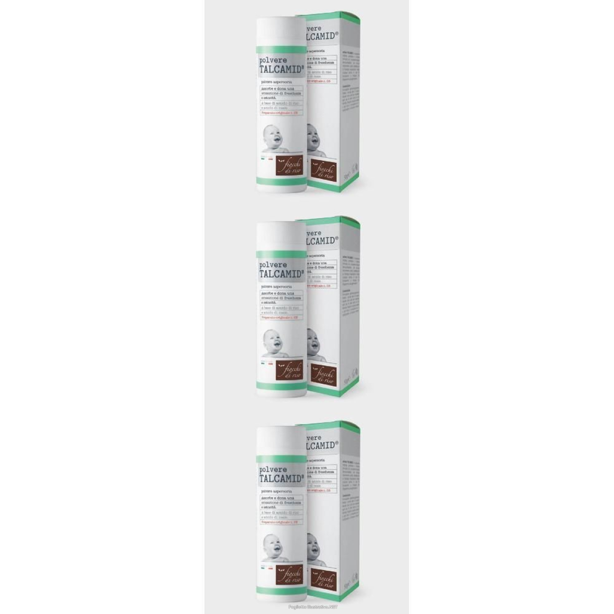 Compra Online fiocchi di riso polvere talcamid® 3x50 g e Trova l'offerta più bassa