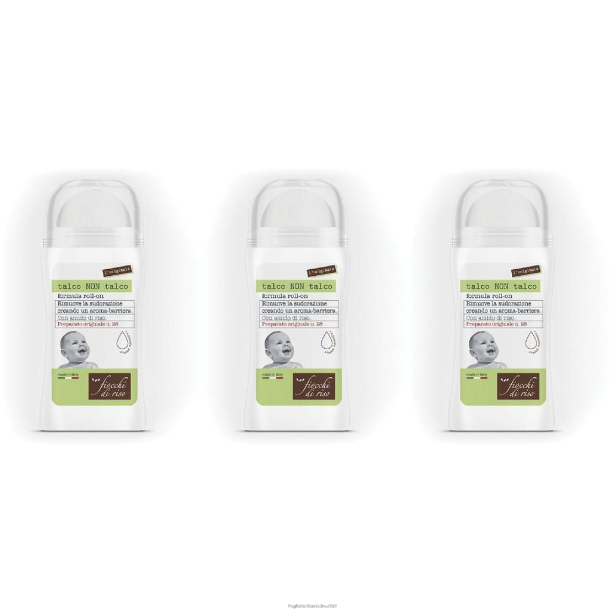 Compra Online fiocchi di riso talco non formula roll-on 3x1 pz spray e Trova l'offerta più bassa
