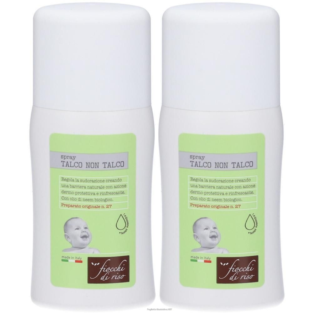 Compra Online fiocchi di riso talco non formula spray 2x100 ml e Trova l'offerta più bassa