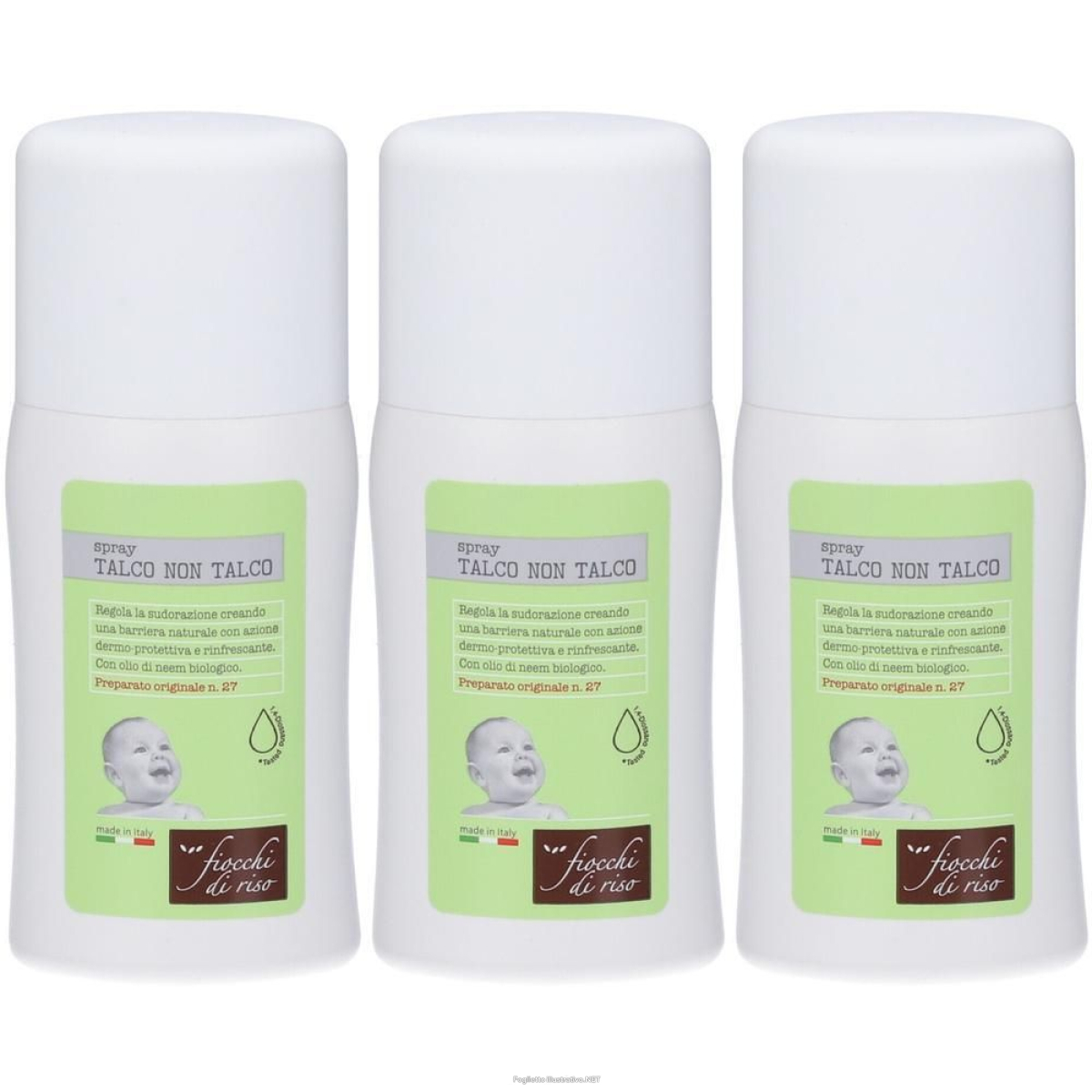 Compra Online fiocchi di riso talco non formula spray 3x100 ml e Trova l'offerta più bassa