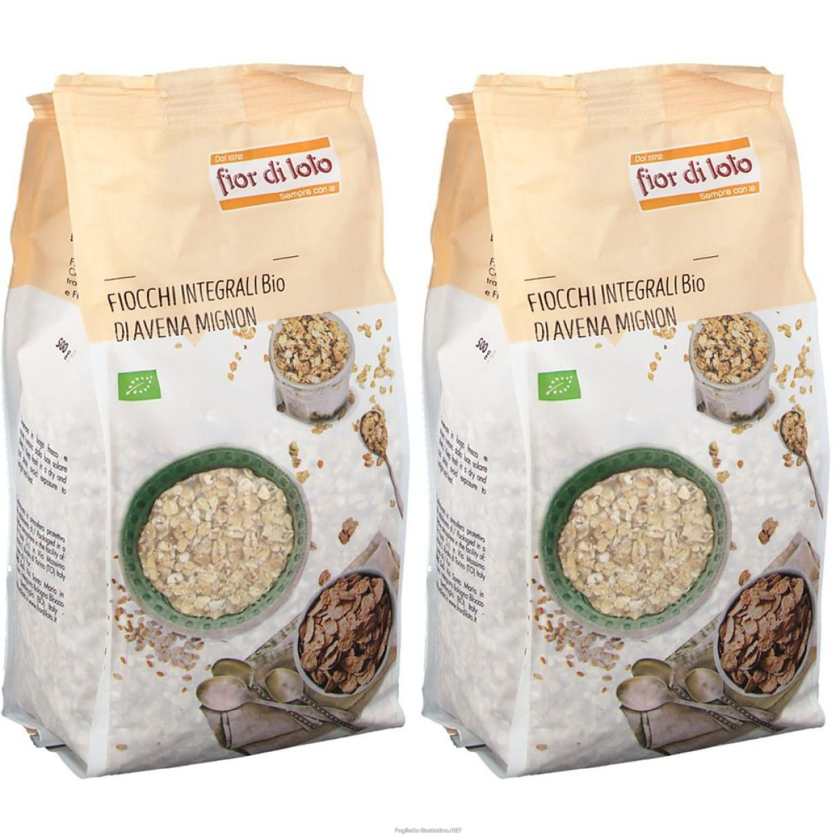 Compra Online fior di loto fiocchi integrali bio avena mignon set da 2 2x500 g ma e Trova l'offerta più bassa