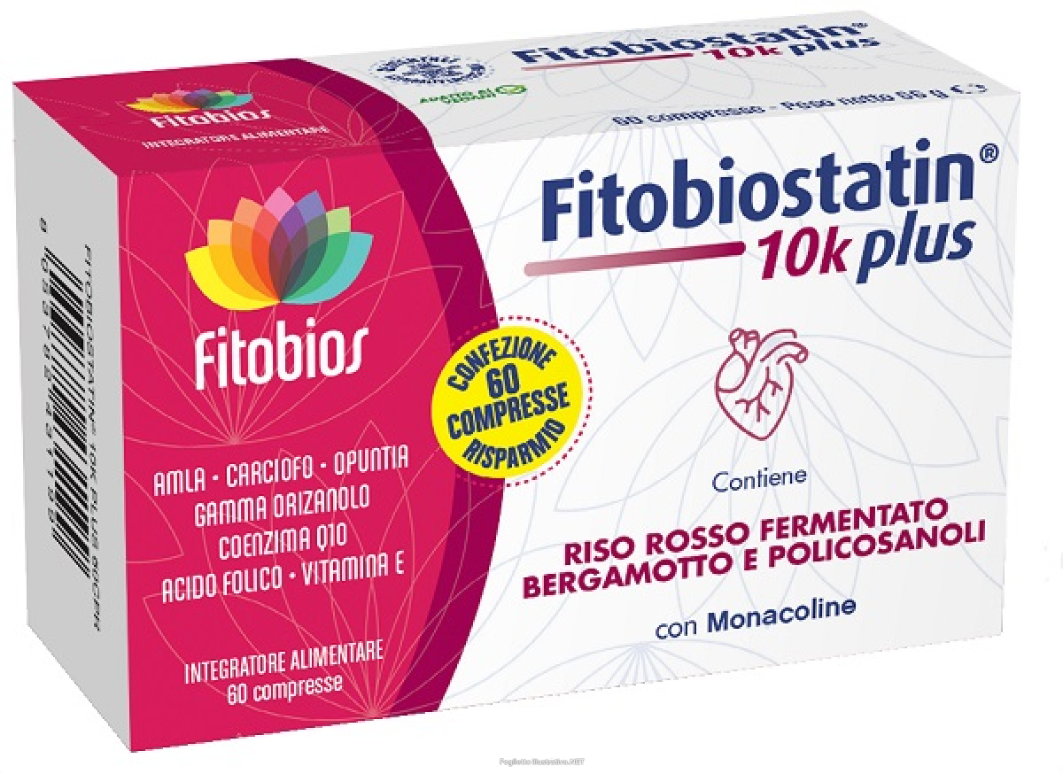 Compra Online fitobios fitobiostatin 10k plus - integratore per il controllo del colesterolo, 60 compresse e Trova l'offerta più bassa