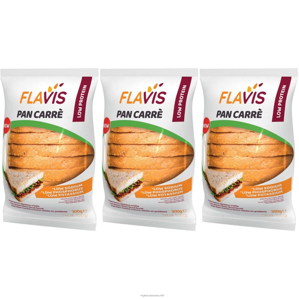 Compra Online flavis pan carrè set da 3 3x300 g altro e Trova l'offerta più bassa