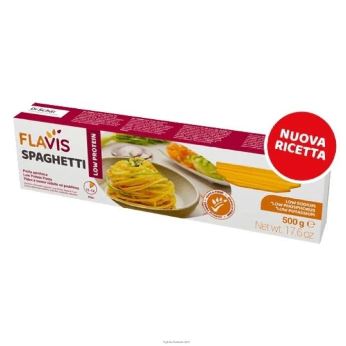 Compra Online flavis spaghetti aproteici 500 g: pasta dietetica per insufficienza renale e fenilchetonuria e Trova l'offerta più bassa