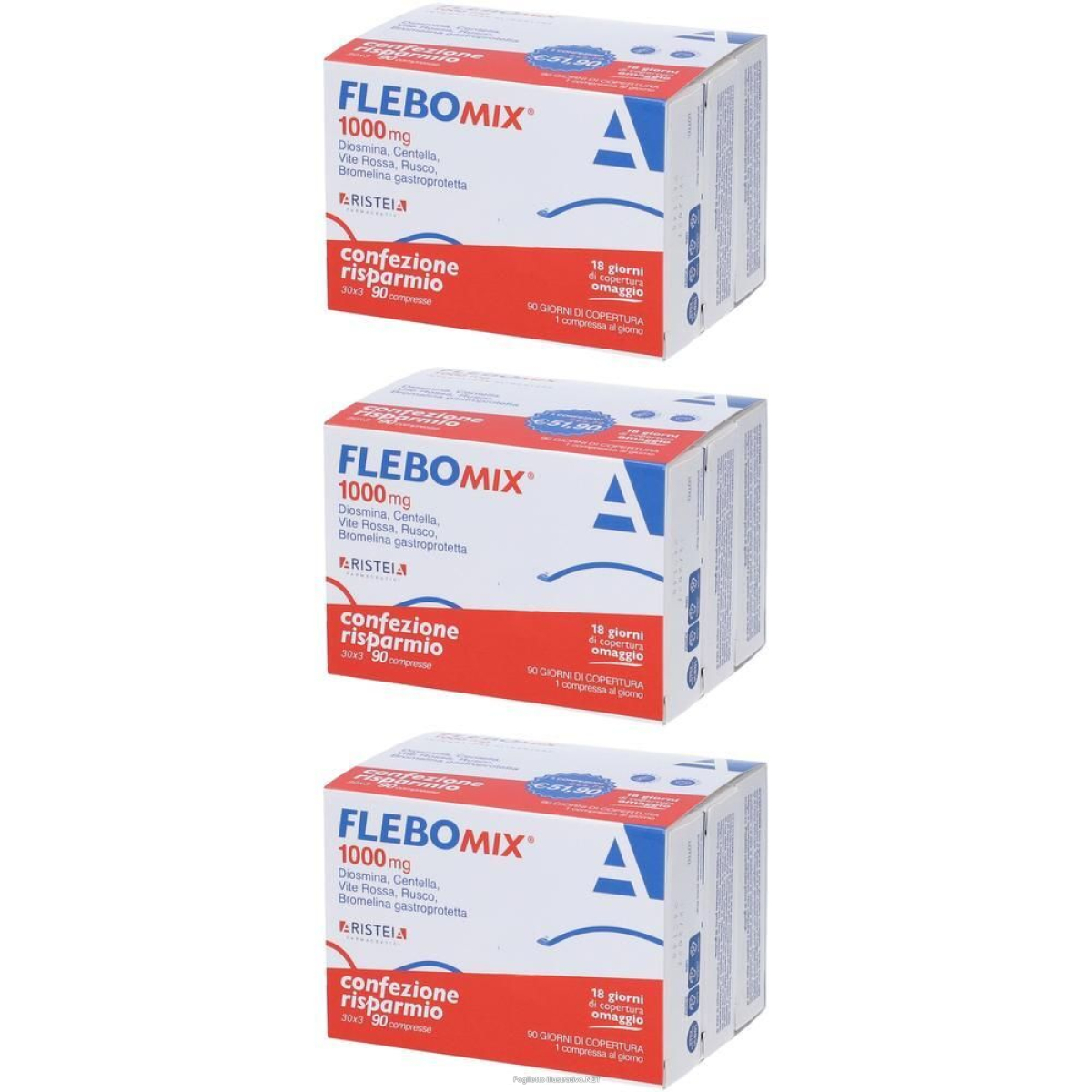 Compra Online flebomix 1000 mg 90 compresse tri-pack 3x90 g e Trova l'offerta più bassa