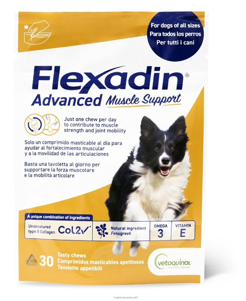 Compra Online flexadin advance muscle support cani 30 compresse masticabili integratore per muscoli e articolazioni cani e Trova l'offerta più bassa