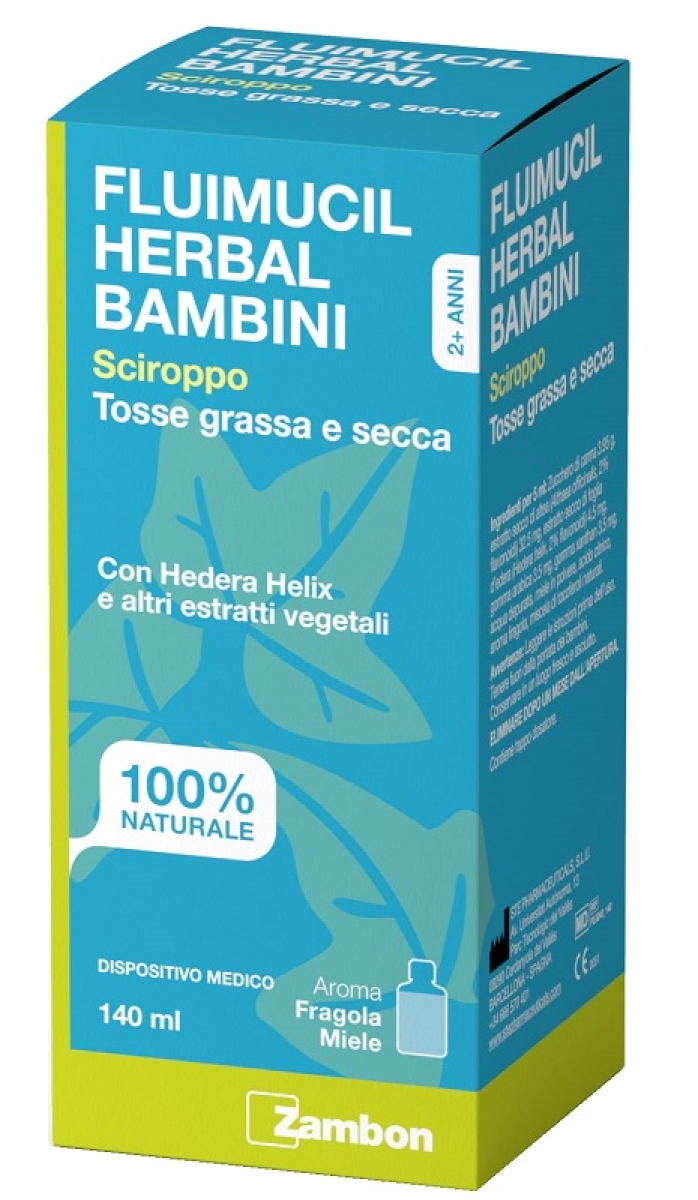 Compra Online Fluimucil herbal bambini sciroppo tosse grassa e secca 140 ml aroma fragola e miele senza glutine senza lattosio e Trova l'offerta più bassa