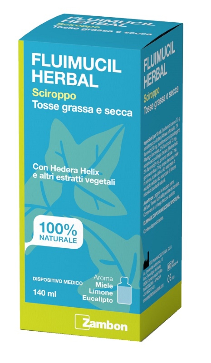 Compra Online Fluimucil herbal sciroppo tosse grassa e secca 140 ml aroma miele limone eucalipto senza glutine senza lattosio e Trova l'offerta più bassa