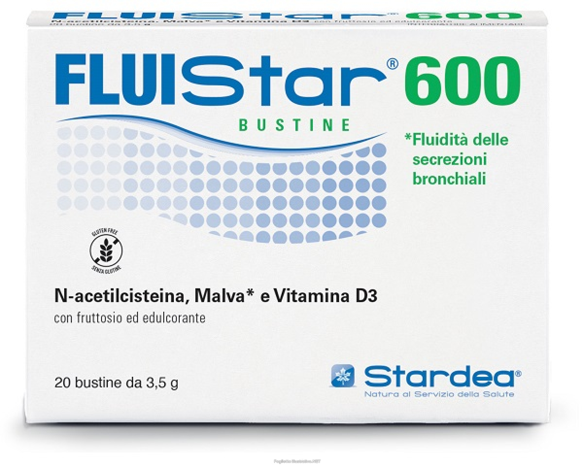 Compra Online fluistar 600 20 bustine da 3,5 g con fruttosio ed edulcorante senza glutine e Trova l'offerta più bassa
