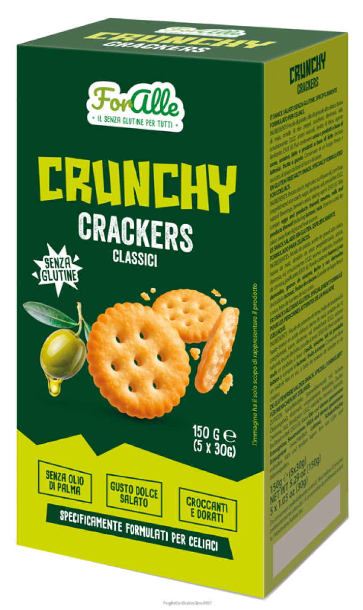 Compra Online foralle crunchy crackers classici 5 bustine x 30 g senza olio di palma, gusto dolce salato e Trova l'offerta più bassa