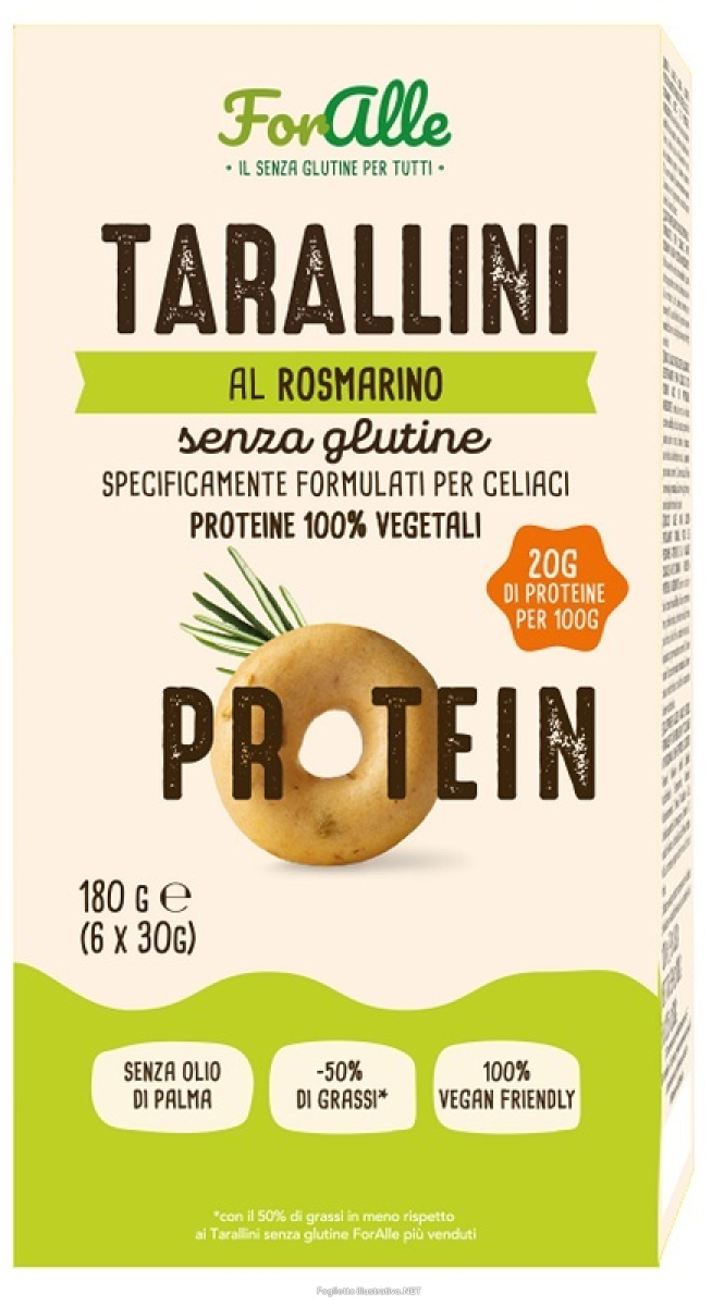 Compra Online foralle tarallini proteici rosmarino 6 bustine da 30 g e Trova l'offerta più bassa