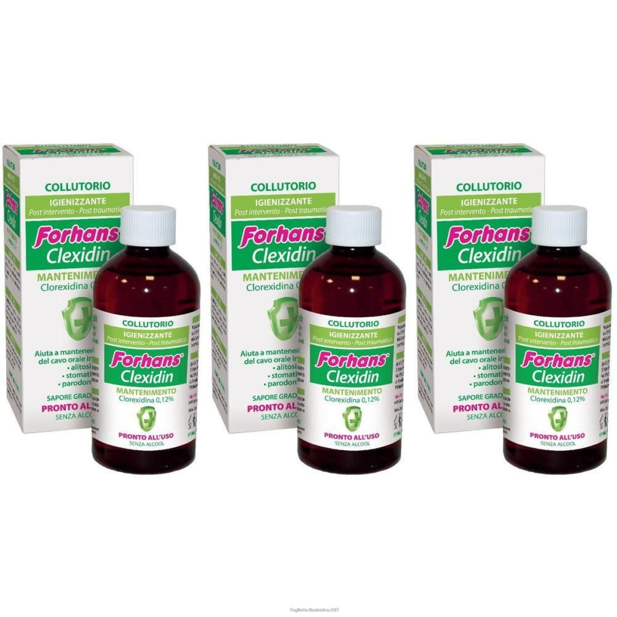 Compra Online forhans clexidin® 0,12% 3x200 ml collutorio e Trova l'offerta più bassa