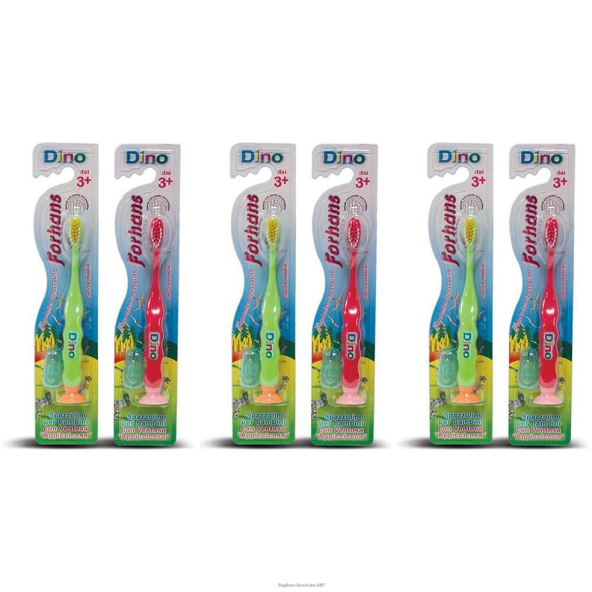 Compra Online forhans dinos spazzolino per bambini 3x1 pz da denti e Trova l'offerta più bassa