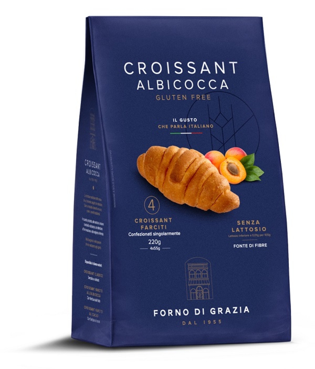 Compra Online Forno di grazia croissant albicocca 4 pezzi 55g senza glutine e Trova l'offerta più bassa
