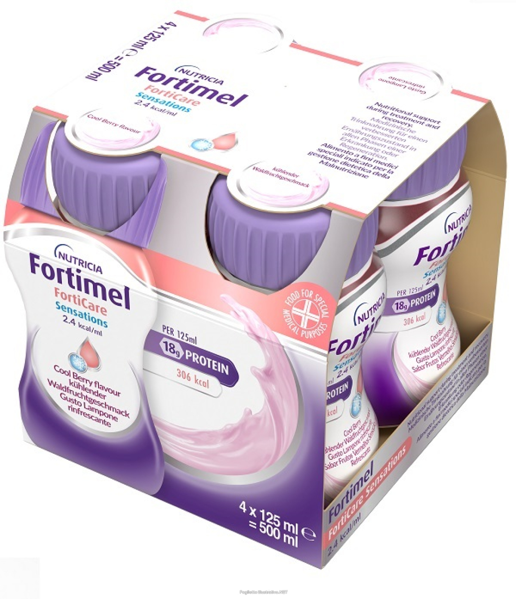 Compra Online fortimel forticare sensation 2,4 kcal/ml lampone rinfrescante 4 pezzi da 125 ml e Trova l'offerta più bassa