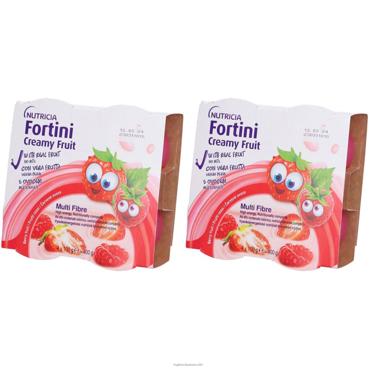 Compra Online fortini creamy fruit fr ro 4pz set da 2 2x4x100 g crema e Trova l'offerta più bassa
