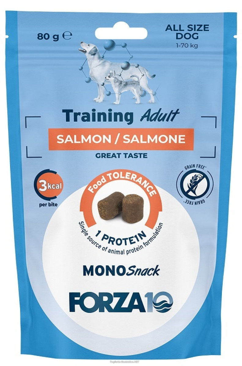 Compra Online forza 10 mono snack training dog all adult salmone 80 g e Trova l'offerta più bassa