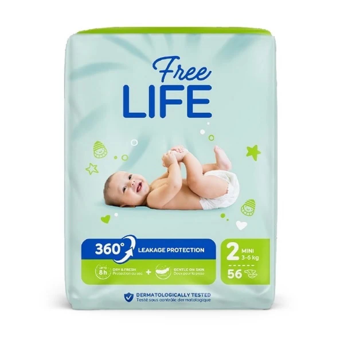 Compra Online Freelife mini pannolini per bambini taglia 2 dai 3 ai 6 kg, 56 pannolini e Trova l'offerta più bassa