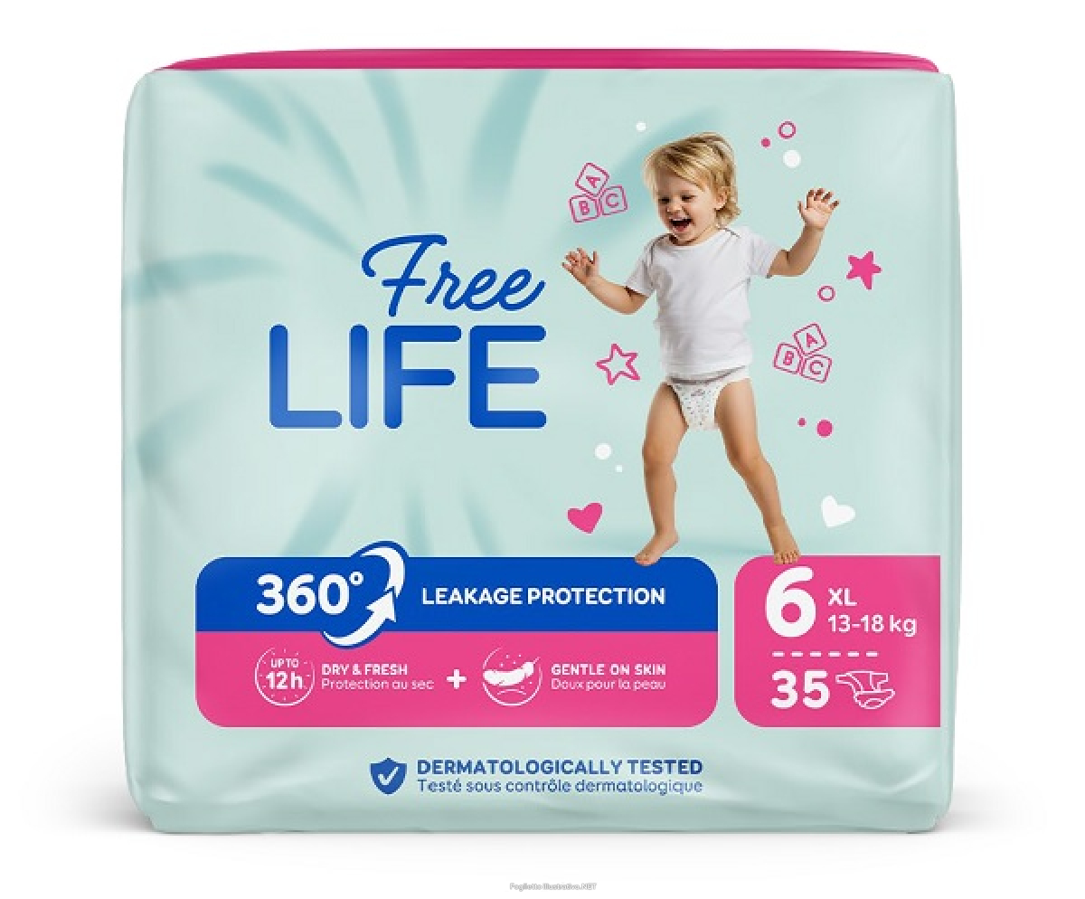 Compra Online freelife sirius 6 xl (13-18kg) pannolini assorbenti per bambini 35 pezzi e Trova l'offerta più bassa