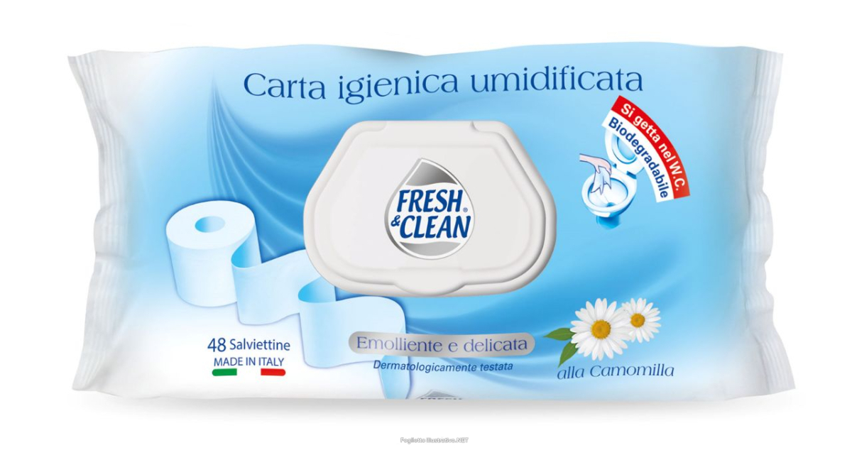 Compra Online fresh & clean carta igienica umidificata salviettine alla camomilla 48 pezzi e Trova l'offerta più bassa