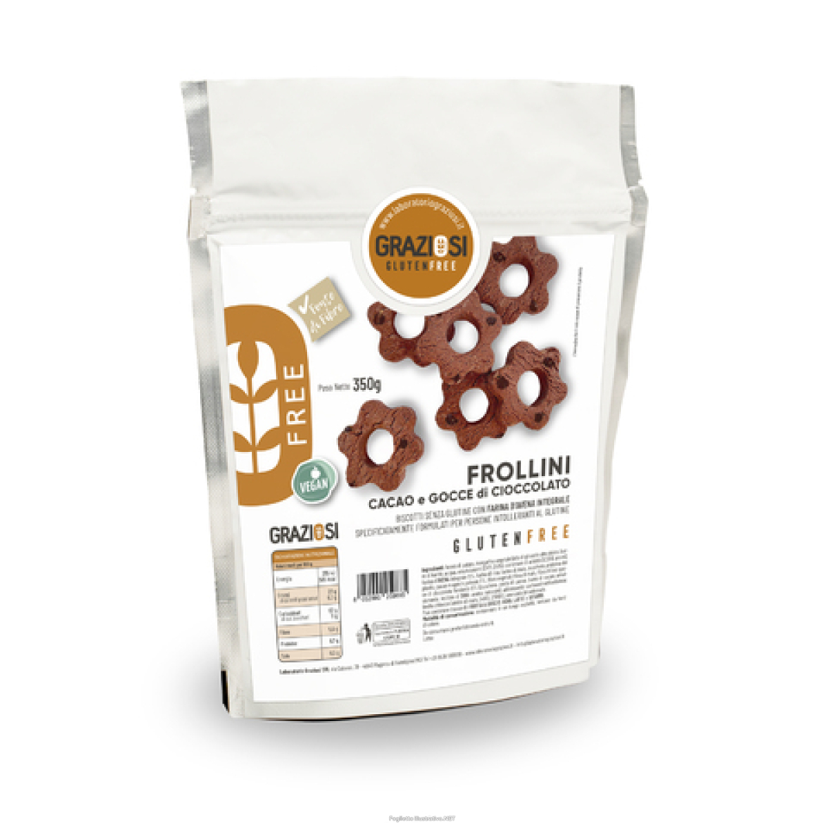 Compra Online frollini cacao e gocce di cioccolato graziosi 350g e Trova l'offerta più bassa