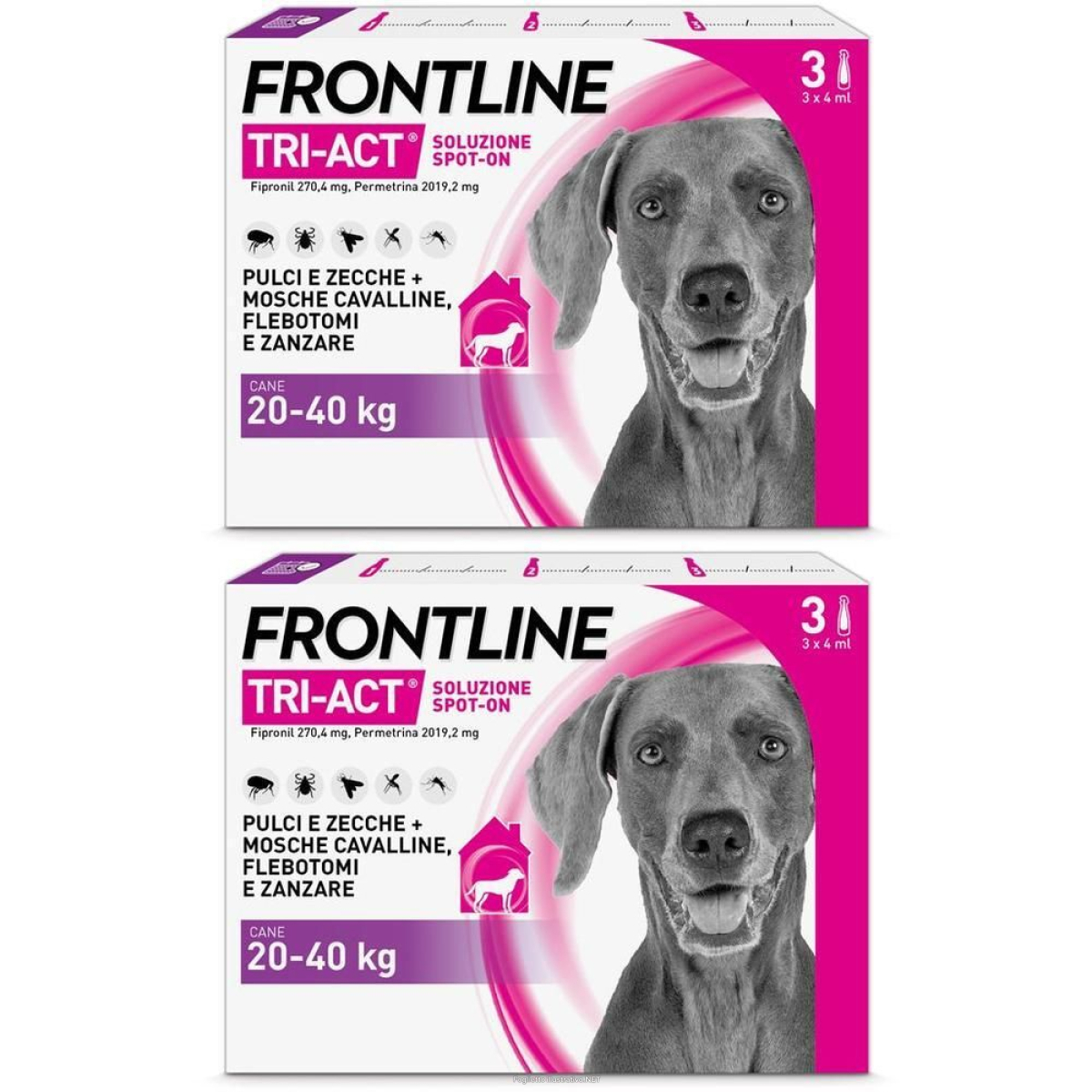 Compra Online frontline tri-act x3 pipette, antiparassitario per cani (20-40kg) cont e Trova l'offerta più bassa