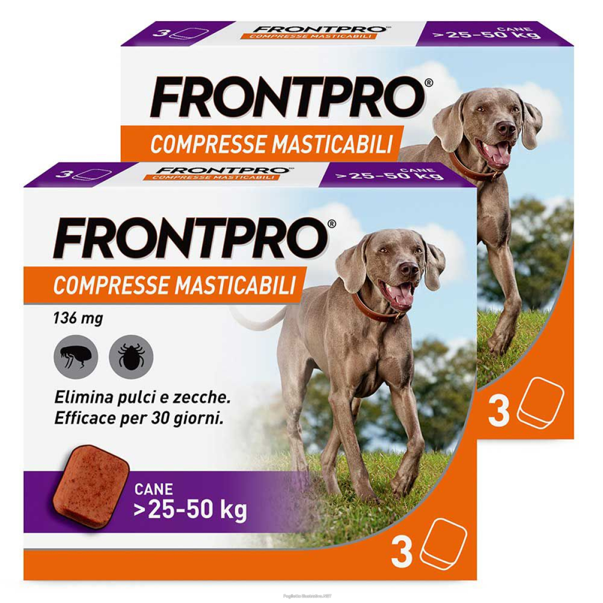 Compra Online frontpro 2x3 compresse masticabili, antiparassitario per cani (25-50kg e Trova l'offerta più bassa