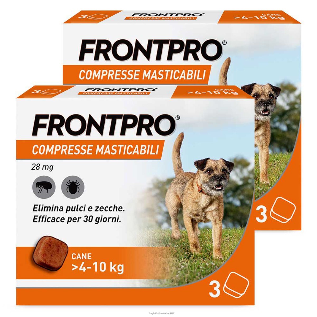 Compra Online frontpro 2x3 compresse masticabili, antiparassitario per cani (4-10kg) e Trova l'offerta più bassa