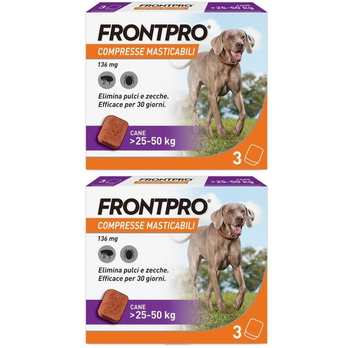Compra Online frontpro x3 compresse masticabili, antiparassitario per cani (25-50kg) e Trova l'offerta più bassa