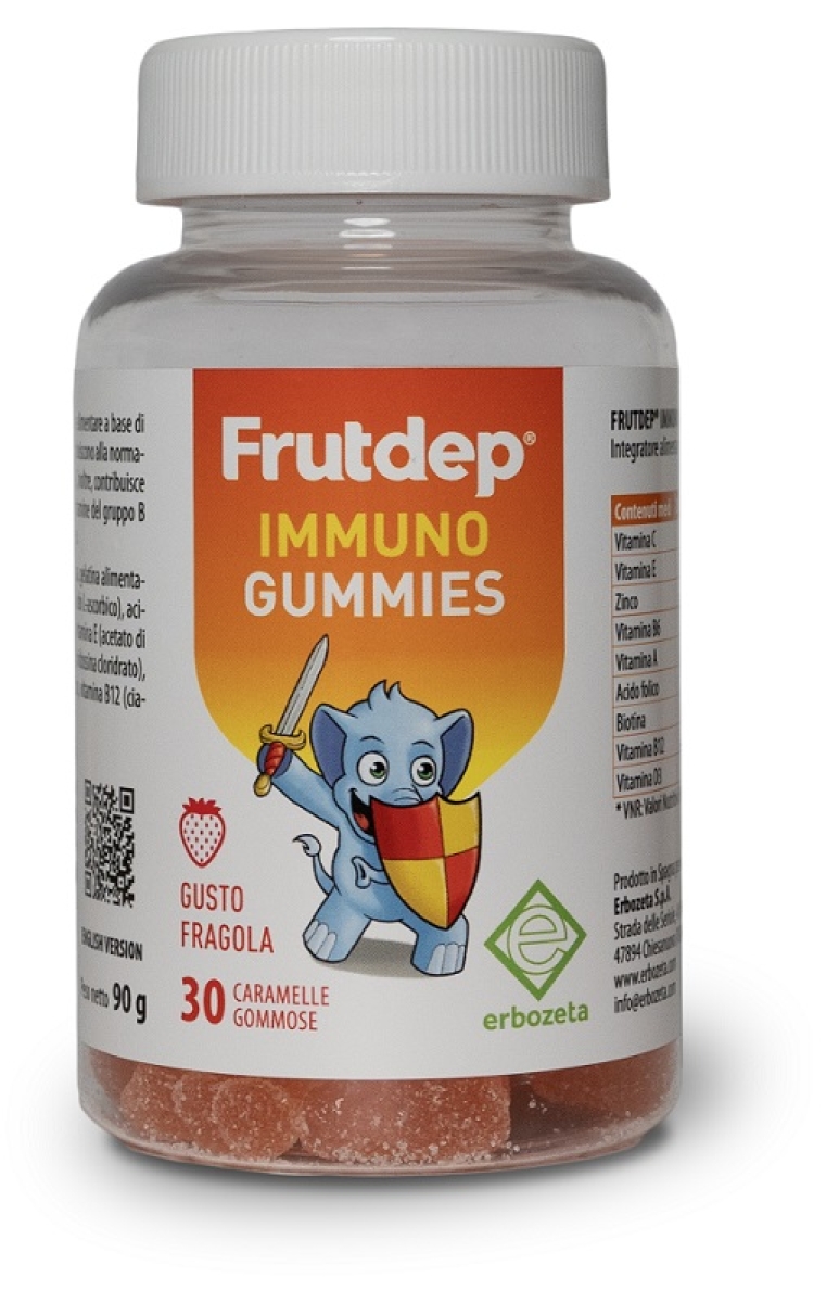 Compra Online Frutdep immuno gummies 30 caramelle gommose gusto fragola senza glutine con edulcorante e Trova l'offerta più bassa