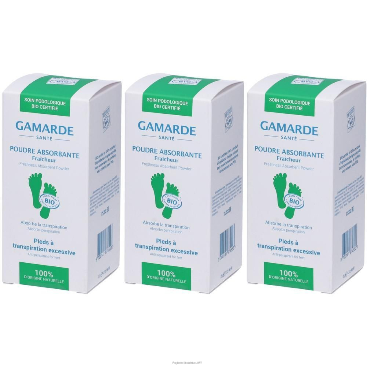 Acquista Online gamarde polvere assorbente rinfrescante per piedi 3x35 g e Cerca il miglior prezzo