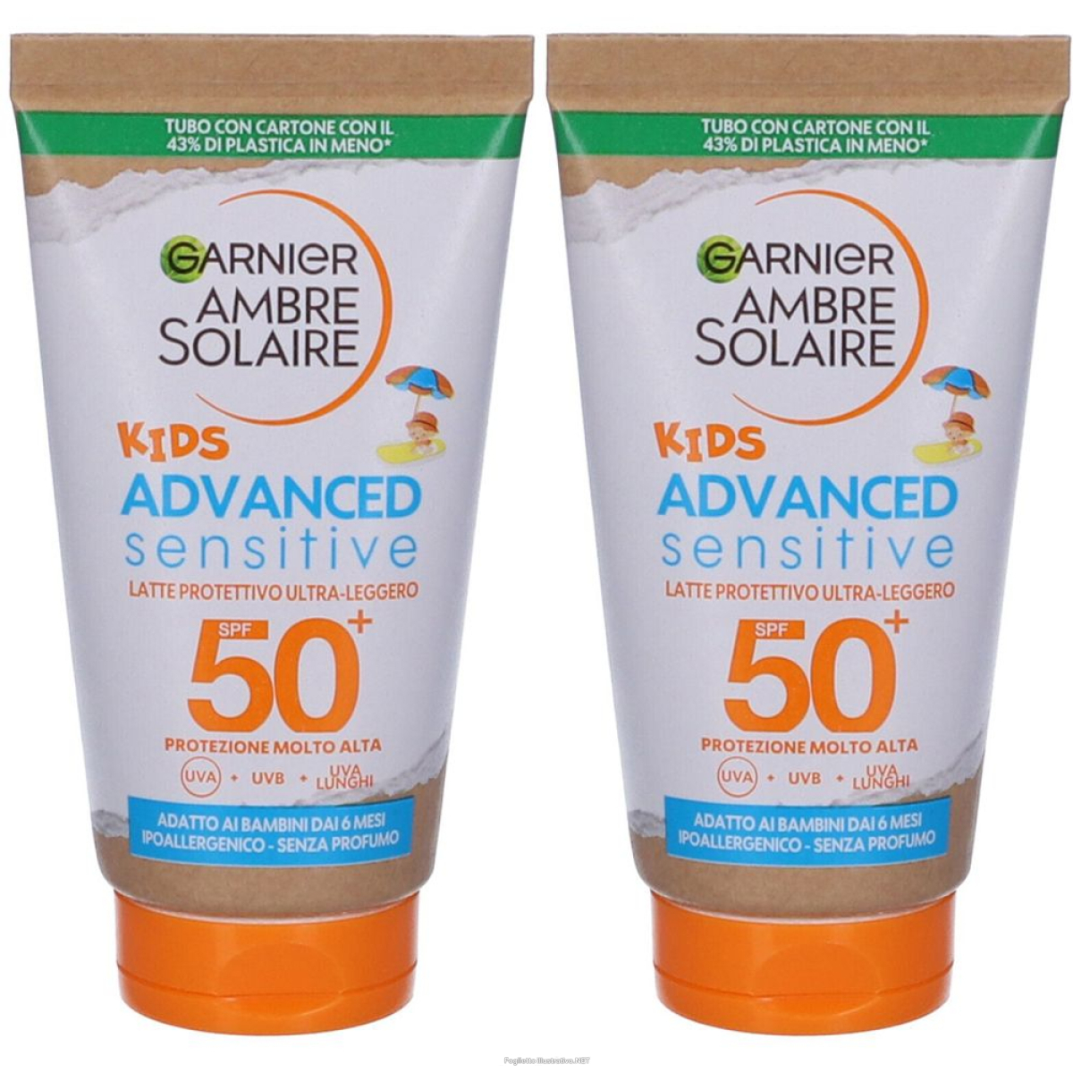 Acquista Online garnier ambre solaire advanced sensitive kids sp50+ baby set da 2 2x50 e Cerca il miglior prezzo