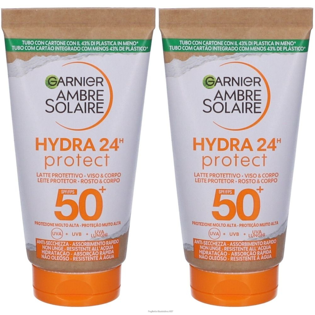 Acquista Online garnier ambre solaire hydra 24 spf50 lotion set da 2 2x50 ml crema sol e Cerca il miglior prezzo