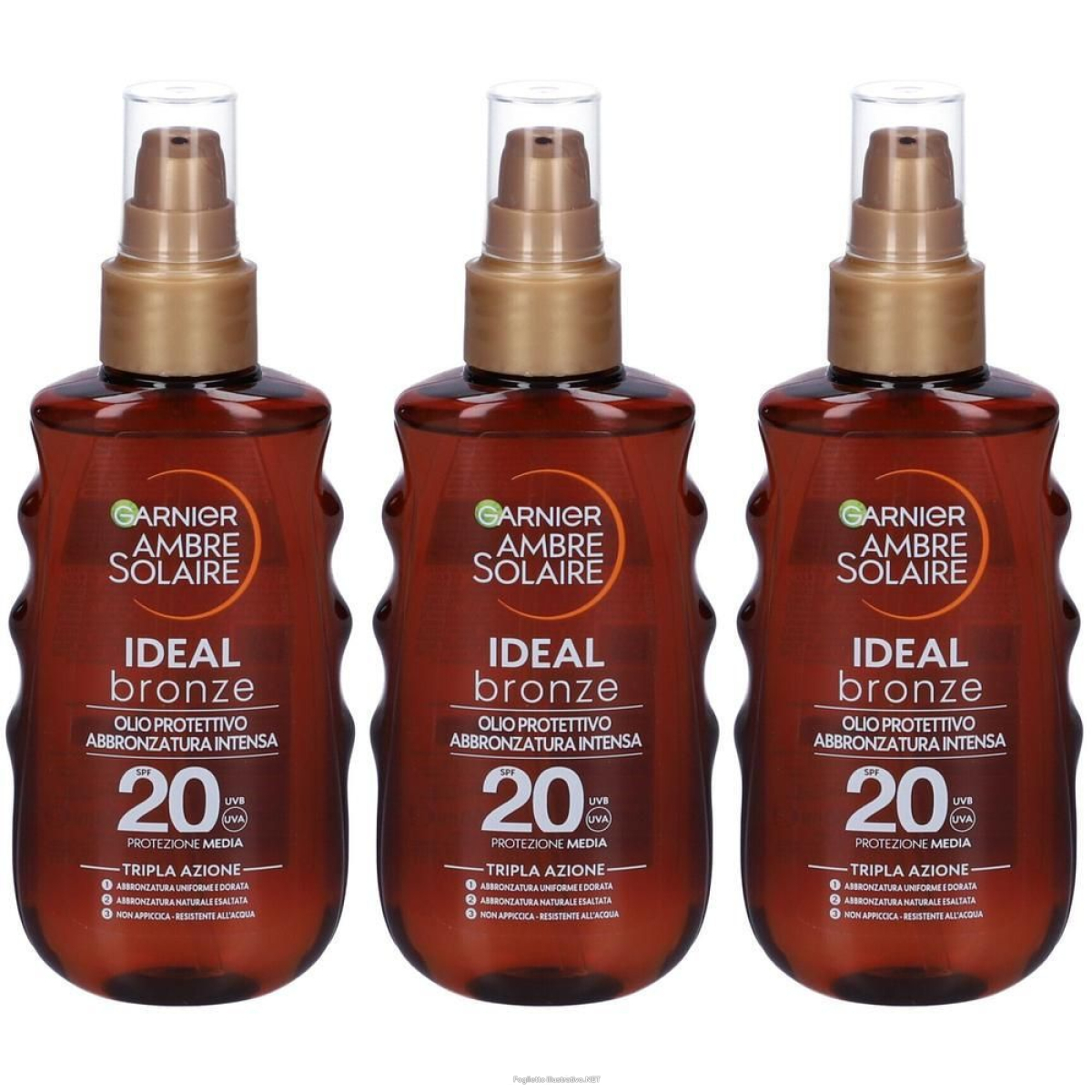 Acquista Online garnier ambre solaire ideal bronze spray spf 20+ 3x178,1 ml e Cerca il miglior prezzo