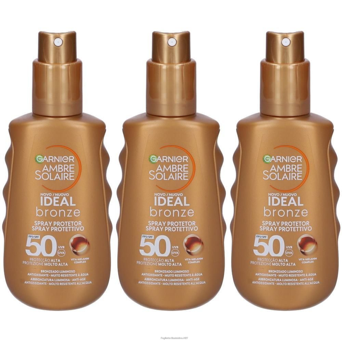 Acquista Online garnier ambre solaire ideal bronze spray spf 50+ 3x177,34 ml e Cerca il miglior prezzo