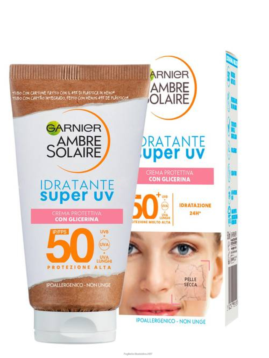 Acquista Online garnier ambre solaire - idratante super uv spf50+ crema viso solare, 50ml e Cerca il miglior prezzo