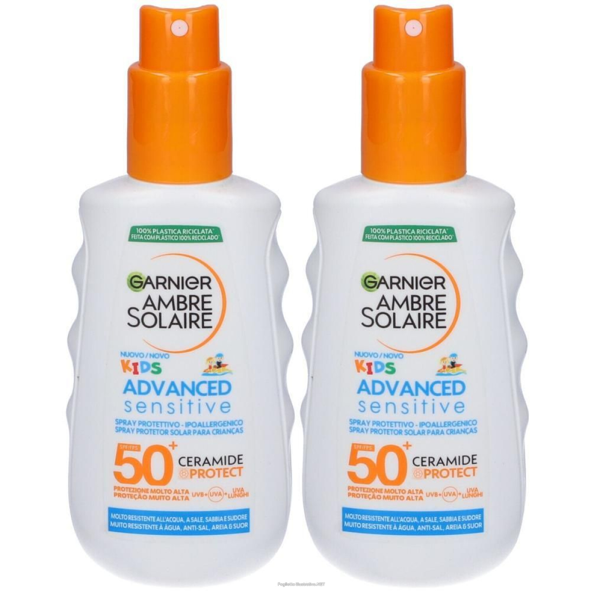 Acquista Online garnier ambre solaire kids advanced sensitive spray spf 50+ 150ml 2x17 e Cerca il miglior prezzo