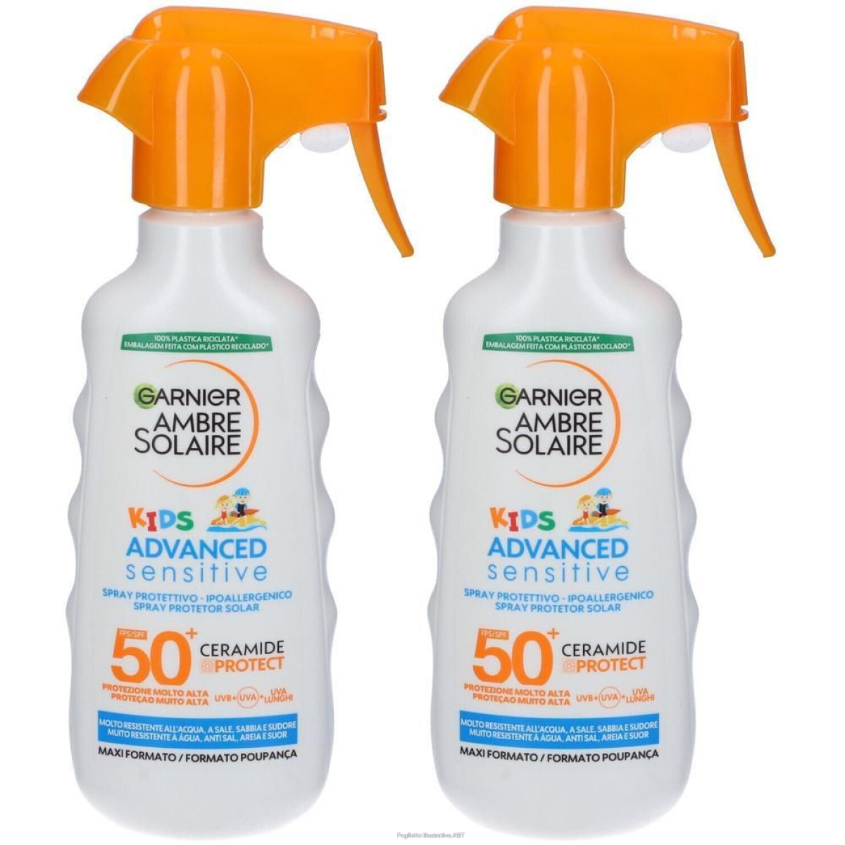Acquista Online garnier ambre solaire kids advanced sensitive spray spf 50+ 270ml 2x32 e Cerca il miglior prezzo